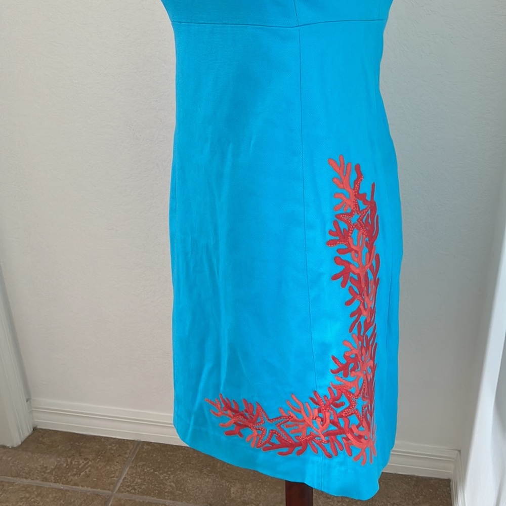 Lilly Pulitzer Strapless‎ Dress in Blue and Red - Picture 2 of 7